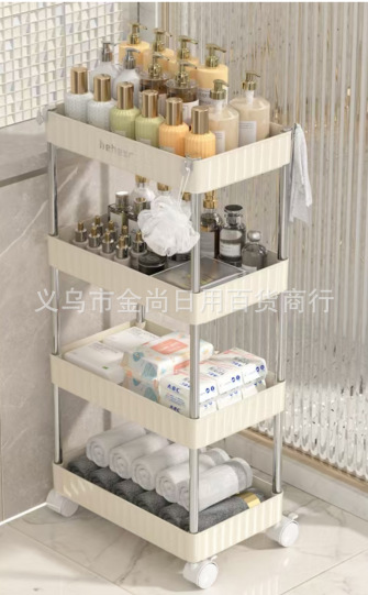 Small trolley, high appearance level, multi-layer storage rack, home bedroom, bedside, kitchen, mobile snack storage rack pic 1