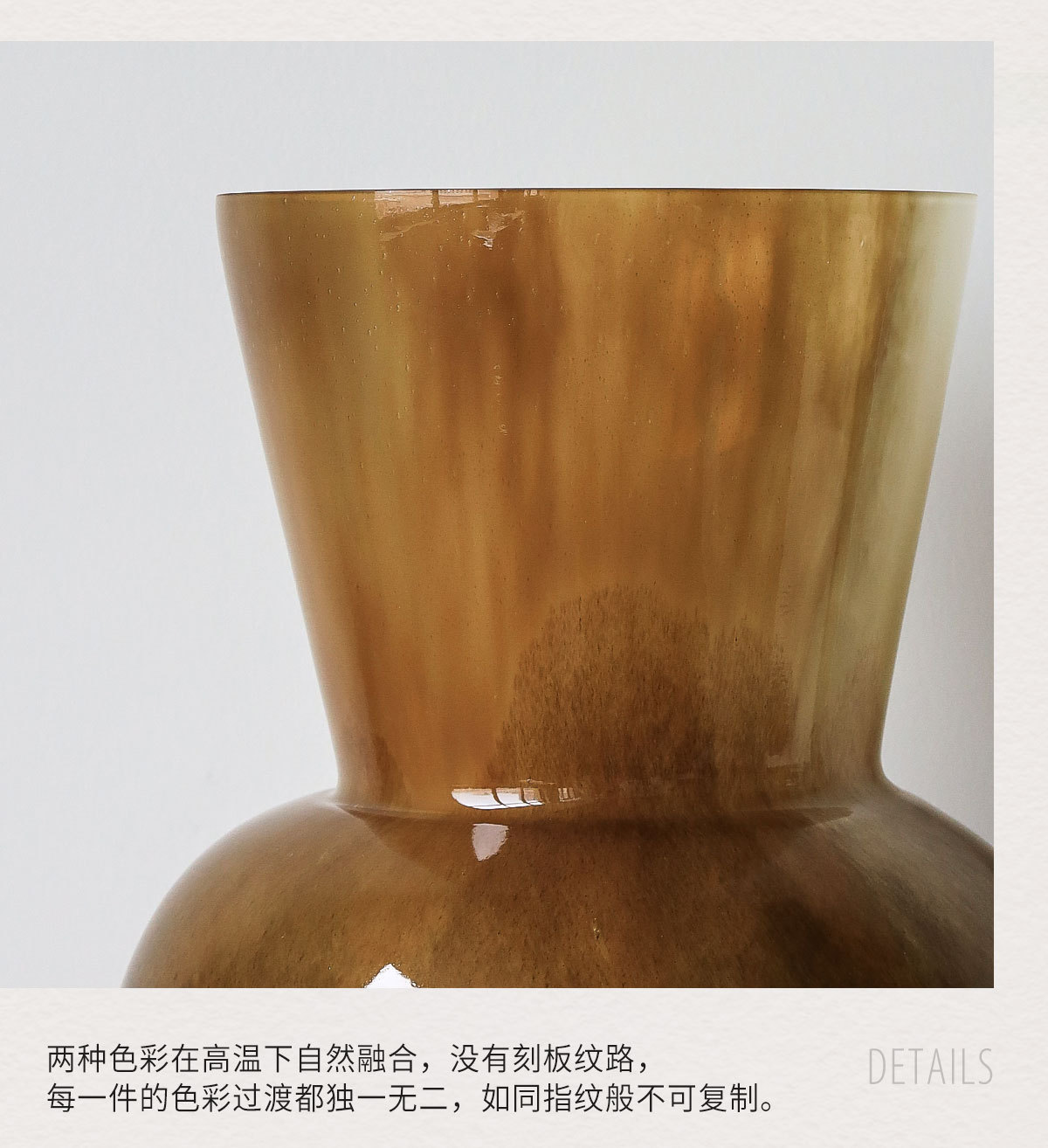 高级感中古风玻璃花瓶大号客厅摆件简约艺术插花器皿详情8
