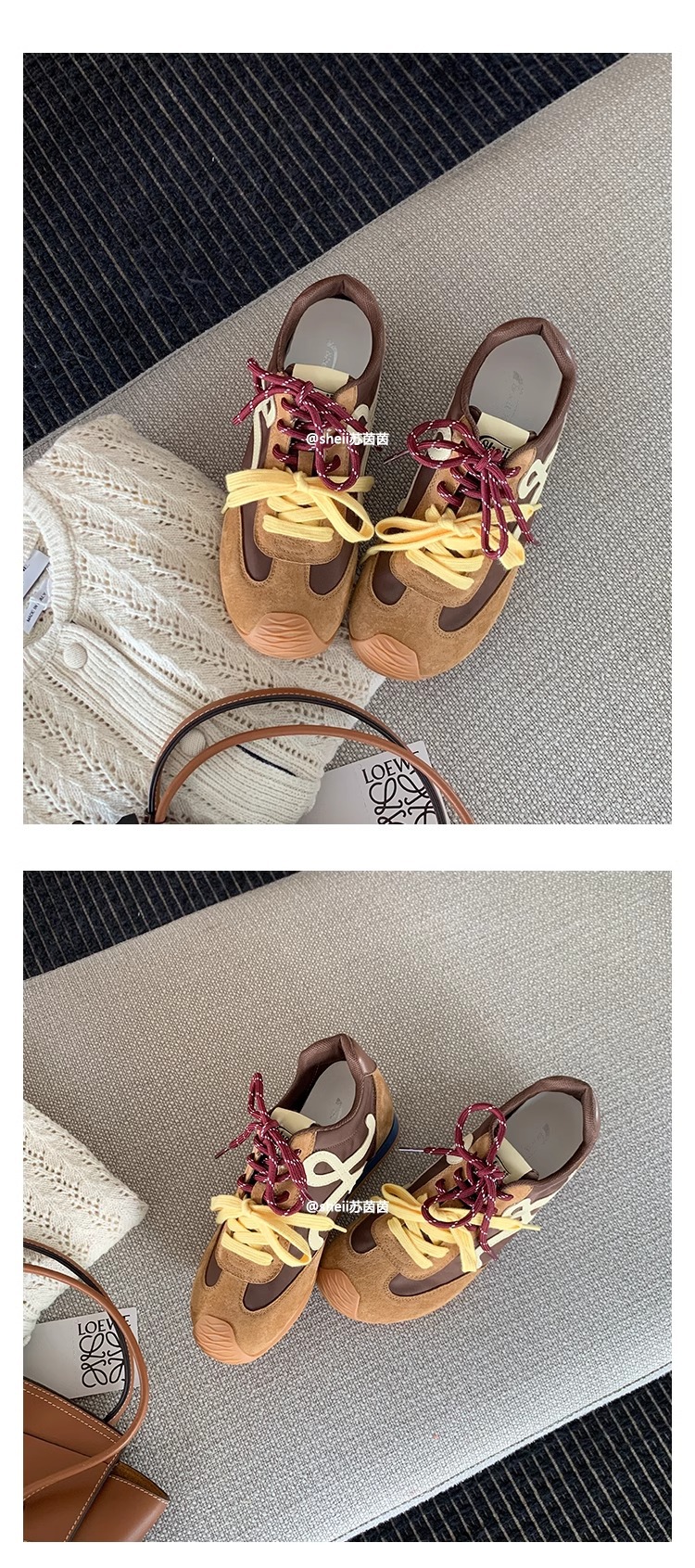 苏茵茵7cm内增高版~复古小歪头鸳鸯鞋带休闲鞋德训鞋女阿甘小白鞋详情19