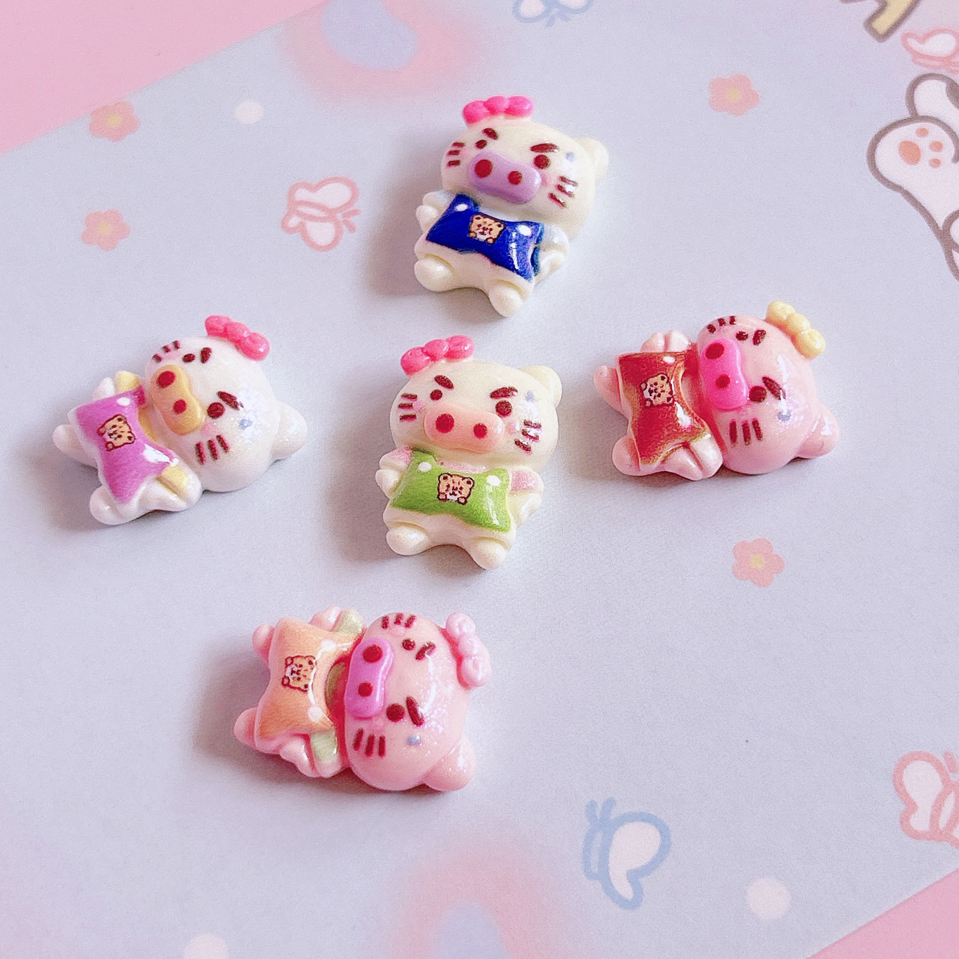 Cute and chubby little pig accessories, diy resin jewelry, hair clips, hair bands, key pendants, shoe buckles and accessories pic 16