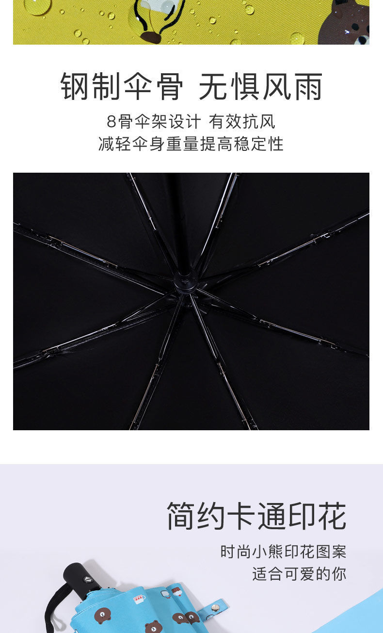 Cute fully automatic umbrella for men and women, folding sun umbrella for both weather and rain, sun protection and UV protection, sunshade umbrella for students pic 3