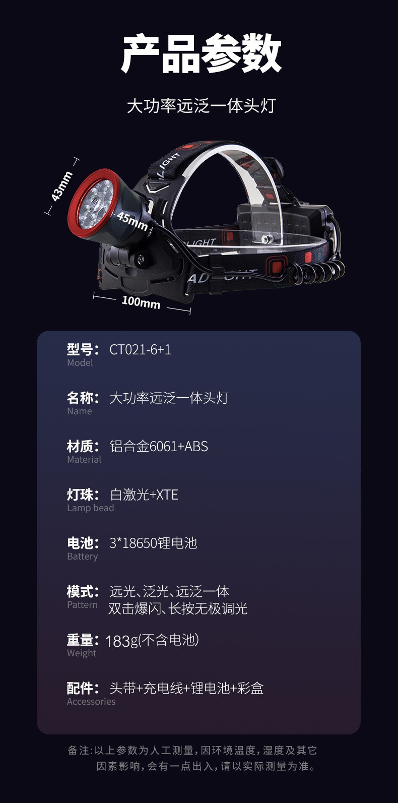 Pailide Cross-border 6+1 headlamp with long-range flashing integrated high-power strong light ultra-bright aluminum alloy outdoor night fishing cycling pic 21