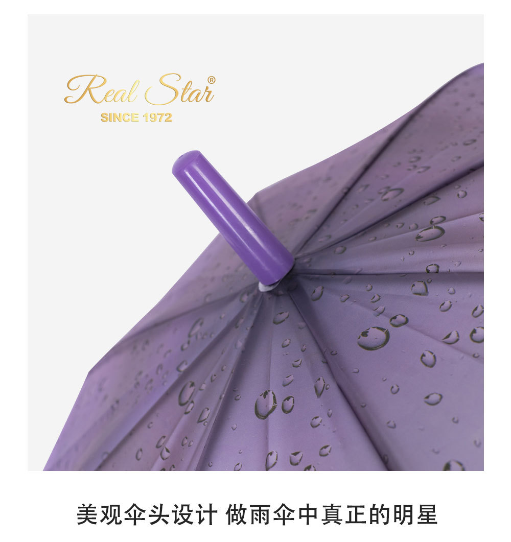 新款透明磨砂雨伞雨点图案外贸款自动开长柄塑料伞现货详情19