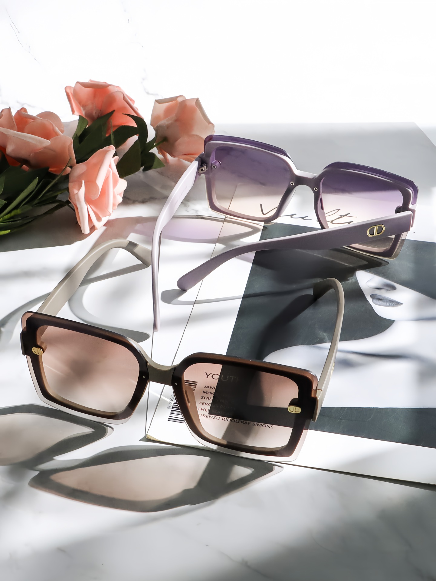 跨境墨镜女夏防紫外线太阳眼镜男士2024潮流新款时尚圆脸网红眼镜详情18