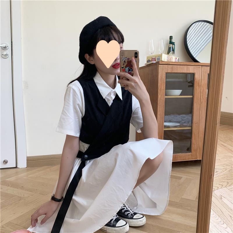 2024新款衬衫裙气质赫本风工装裙法式复古连衣裙收腰显瘦裙子女夏详情18