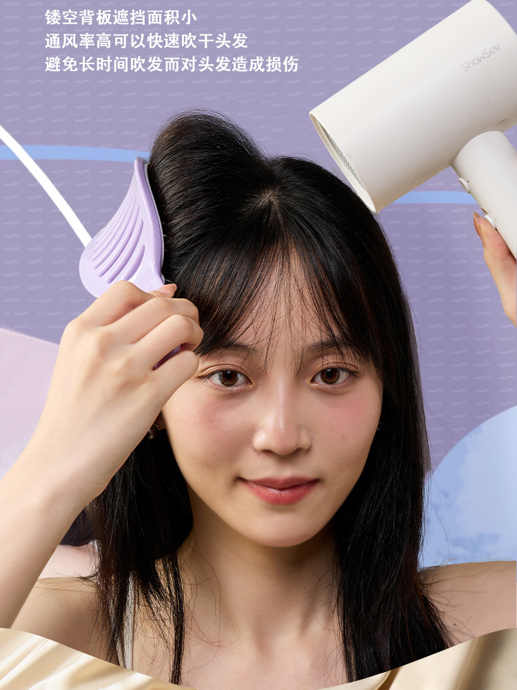 蓬松高颅顶梳子头发自带清洁发造型按摩经络气囊排骨气垫梳详情12