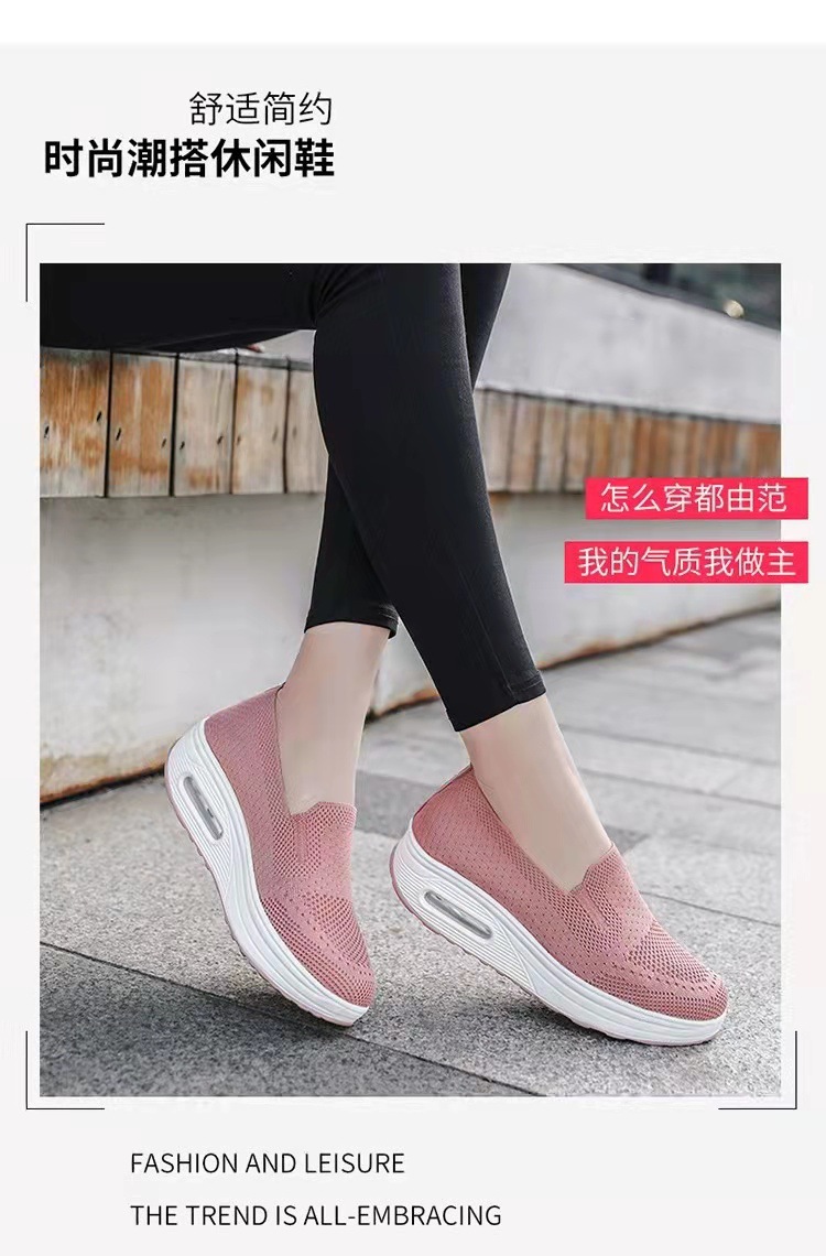 运动鞋女跨境外贸2025新款厚底气垫休闲鞋网面一脚蹬增高健步鞋女详情7