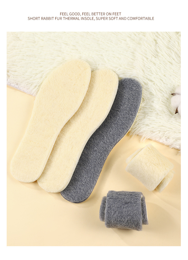 羊毛鞋垫乳胶羊羔绒运动透气舒适加绒保暖加厚吸汗抗菌休闲高弹详情20