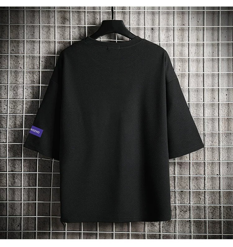 夏季七分袖t恤男短袖加肥加大码宽松五分袖中袖胖子肥佬半袖上衣详情4