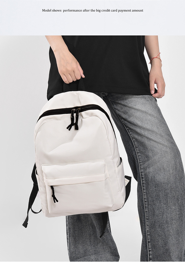 跨境休闲时尚双肩包简约潮流初高中大学生书包大容量户外旅行背包详情22