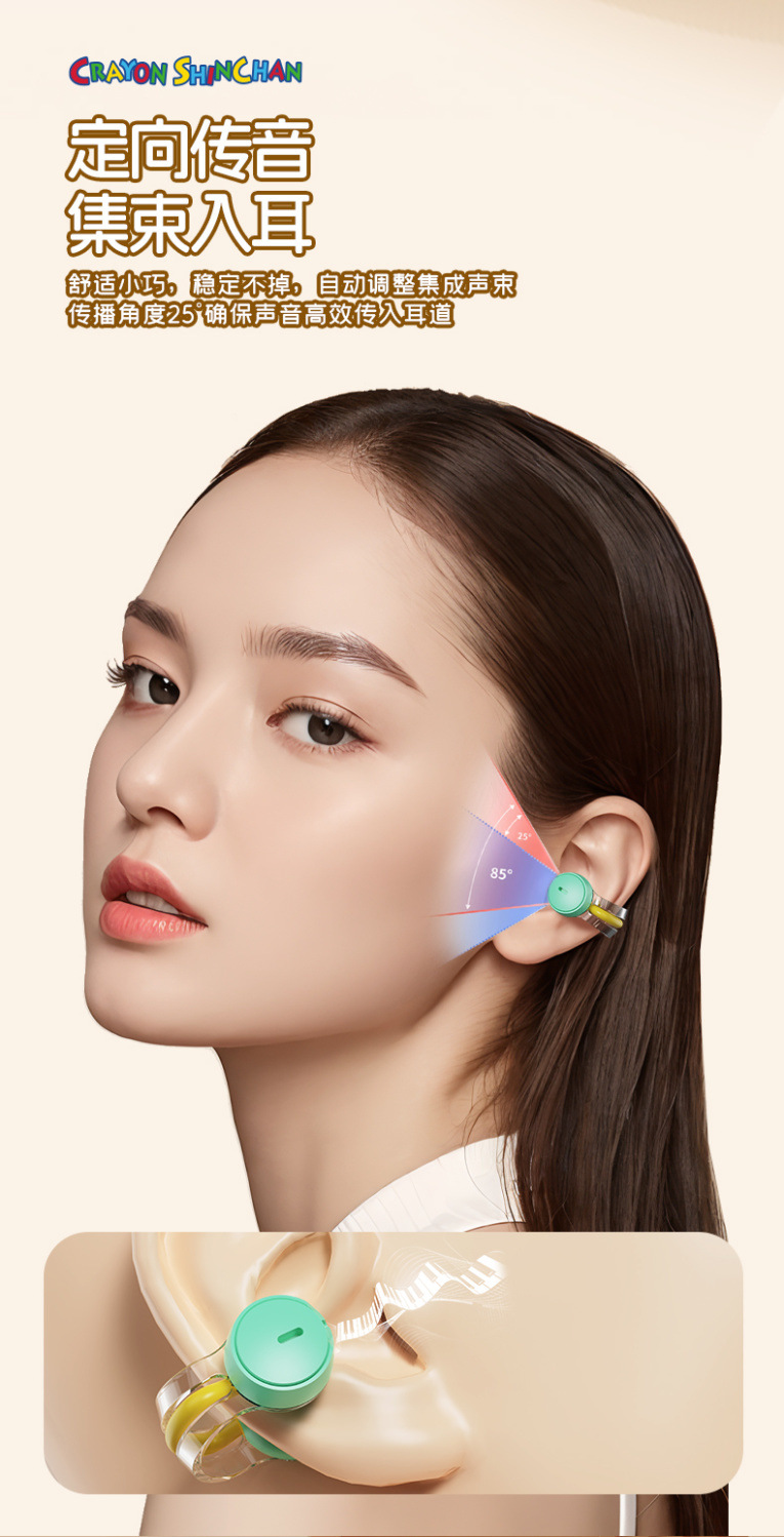 Микроскопические новые bluetooth наушники с беспроводным открытым зажим для ушей, высокоуровневая горизонтальная звуковая разрядка, передающая высокочастотные чипы pic 10