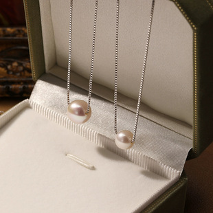 s925 sterling silver pearl necklace, a simple and elegant single beaded pendant, versatile and niche collarbone necklace pic 6