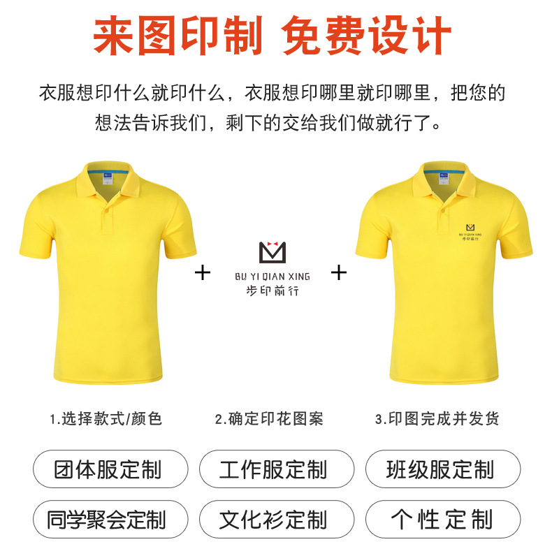 广告衫短袖polo衫T恤定 制文化衫夏季翻领工作服印字logo团建班服详情4