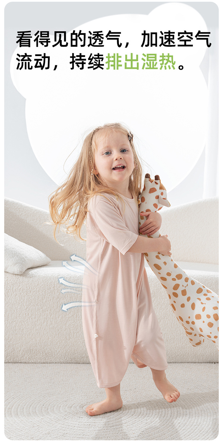 贝肽斯婴儿睡袋春夏款优可丝睡袍防踢被神器儿童睡衣女季宝宝睡裙详情7