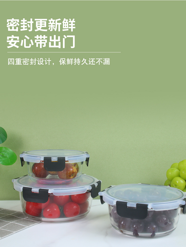 TEME Amazon cross-border bestseller 12-piece set of high borosilicate glass food storage containers, microwave ovens and ovens. Direct delivery from the manufacturer pic 12
