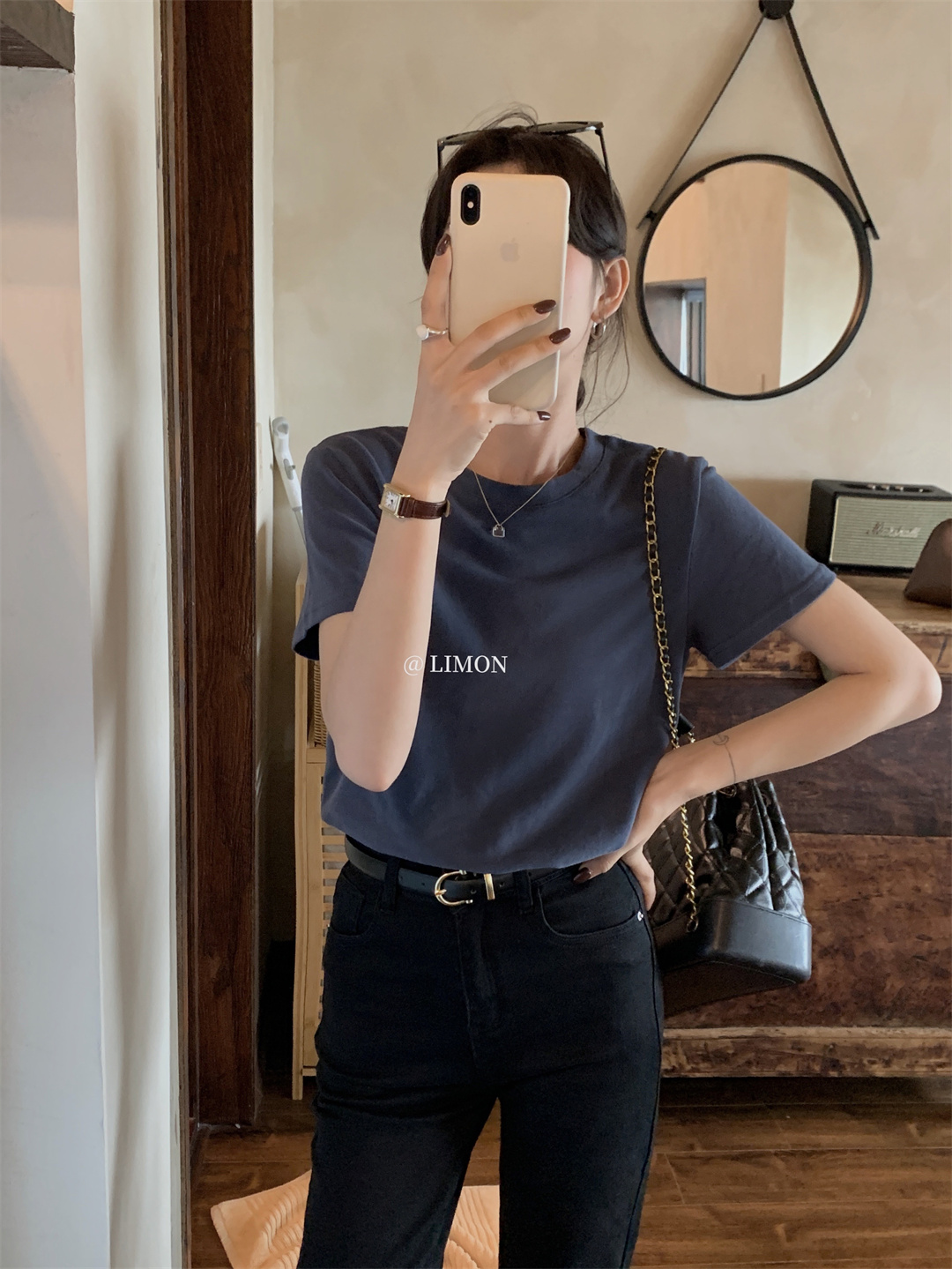 THE LEMON柠檬绿茶正肩磨毛短袖t恤女2024秋季新款百搭上衣打底衫详情42