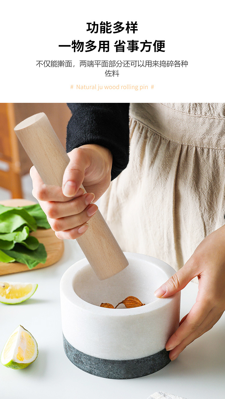 Wholesale household rolling pins, solid wood rolling sticks, commercial food-grade wooden rolling pins, solid roller flour sticks pic 7