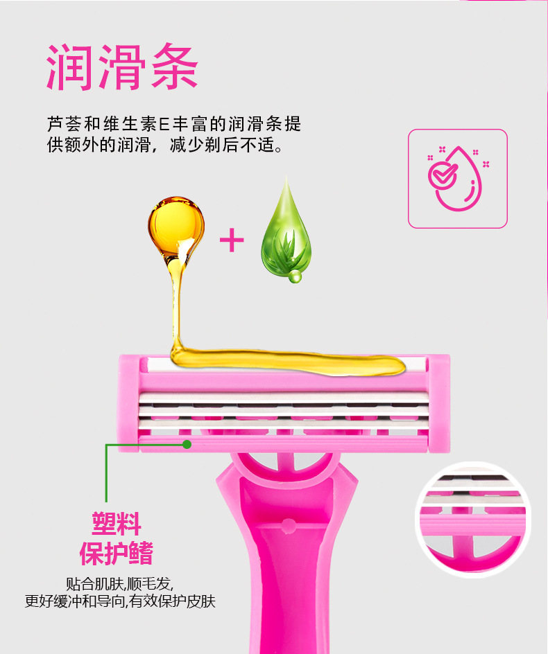 Disposable shaving knife Pearl Max Three-layer blade lubrication strip full-body shaving manual razor pic 8