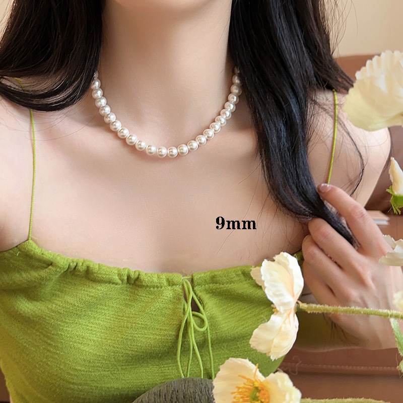 施家珍珠项链女小众轻奢设计高级感时尚气质锁骨链颈链毛衣链珠链详情33