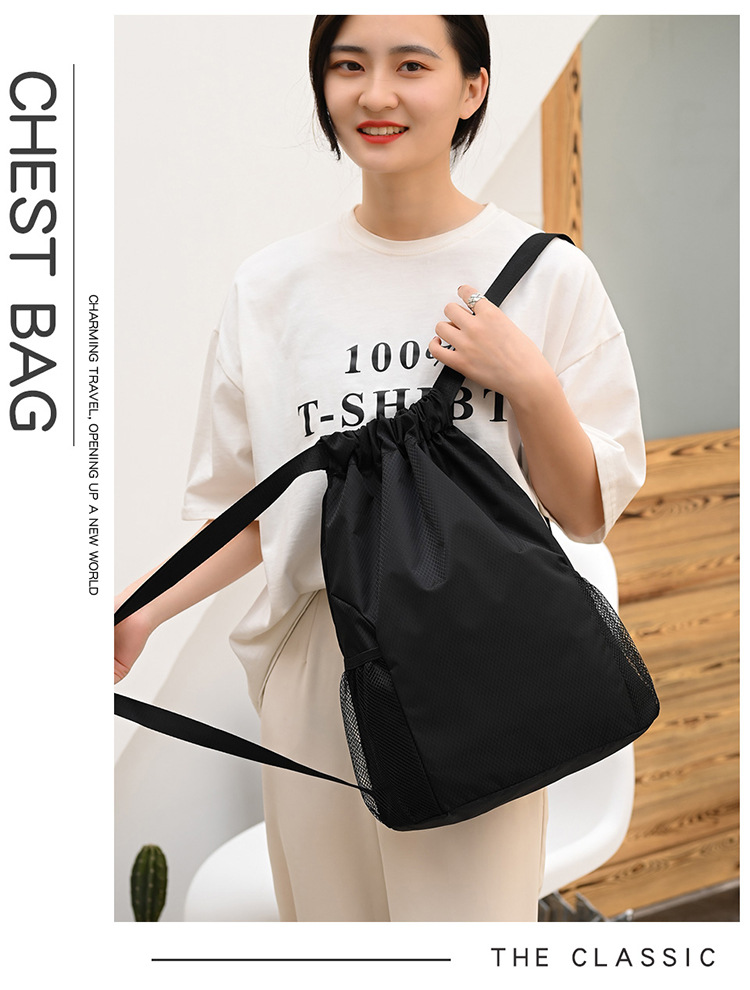 定LOGO束口袋双肩包男女2022新款背包大容量抽绳健身运动篮球包详情2