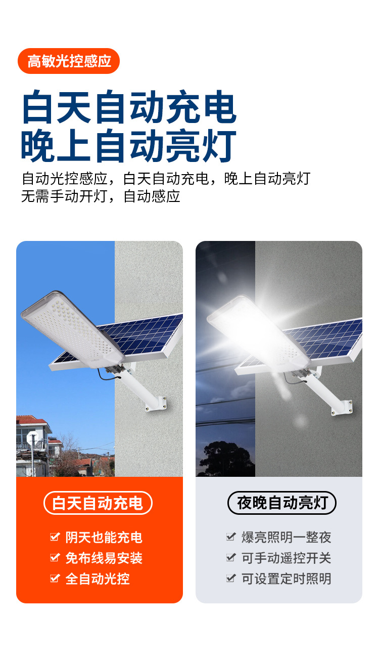 太阳能灯户外庭院灯爆亮防水壁灯家用照明灯新农村6米路灯工程款详情12