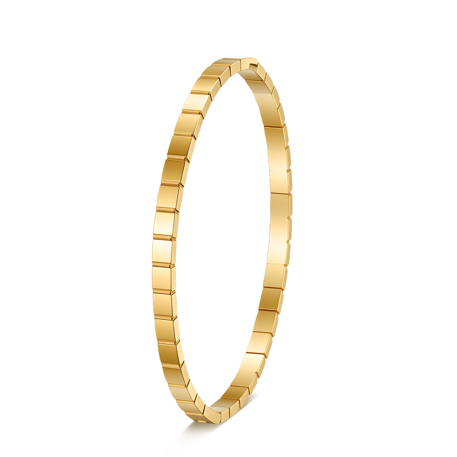 Wholesale of 4MM square, round, personalized and simple stainless steel and titanium 304 bracelets that are the same style as those of European and American Instagram influencers pic 7