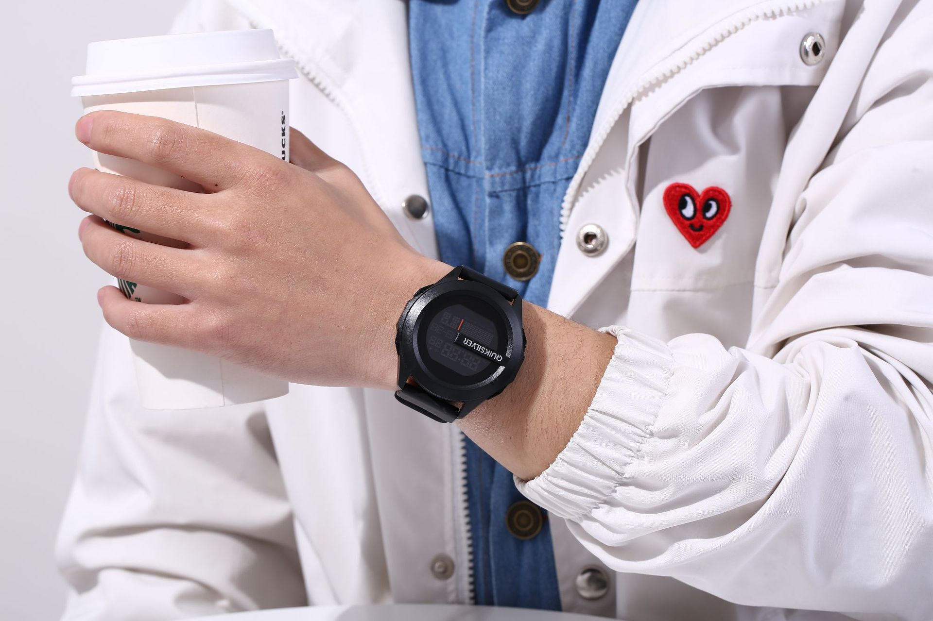 QIKSILVER唛新品男士科技电子表多功能防水夜光潮流学生电子手表详情6