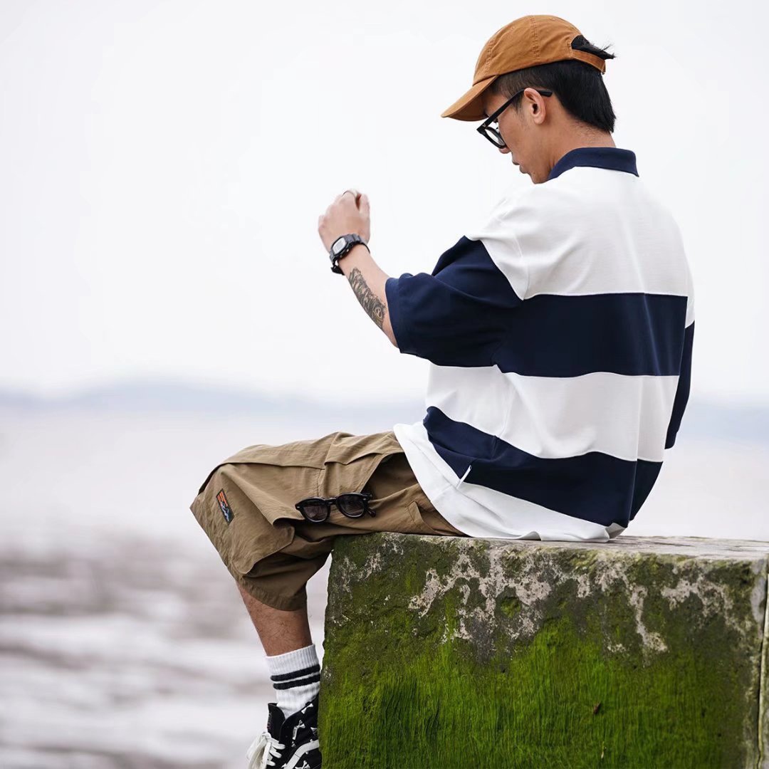 ins fashion brand loose casual short-sleeved polo shirt pic 20