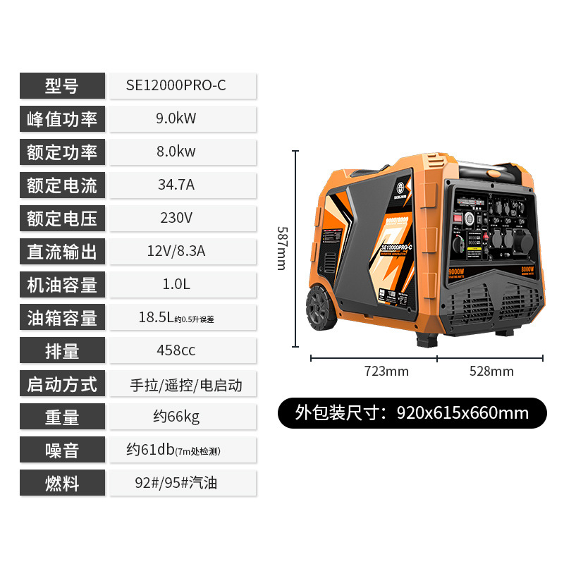 森久汽油发电机家用微型220v静音变频3kw房车户外手提露营便携式详情28