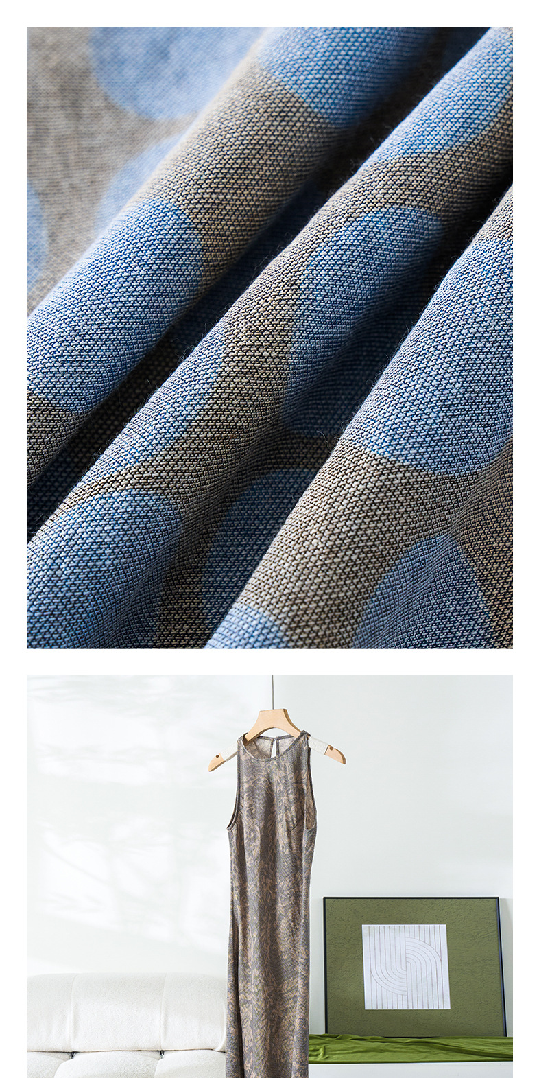 Rongtai Tencel Linen printed improved cheongsam sleeveless slimming dress for Women 2025 New style elegant A-line dress pic 40