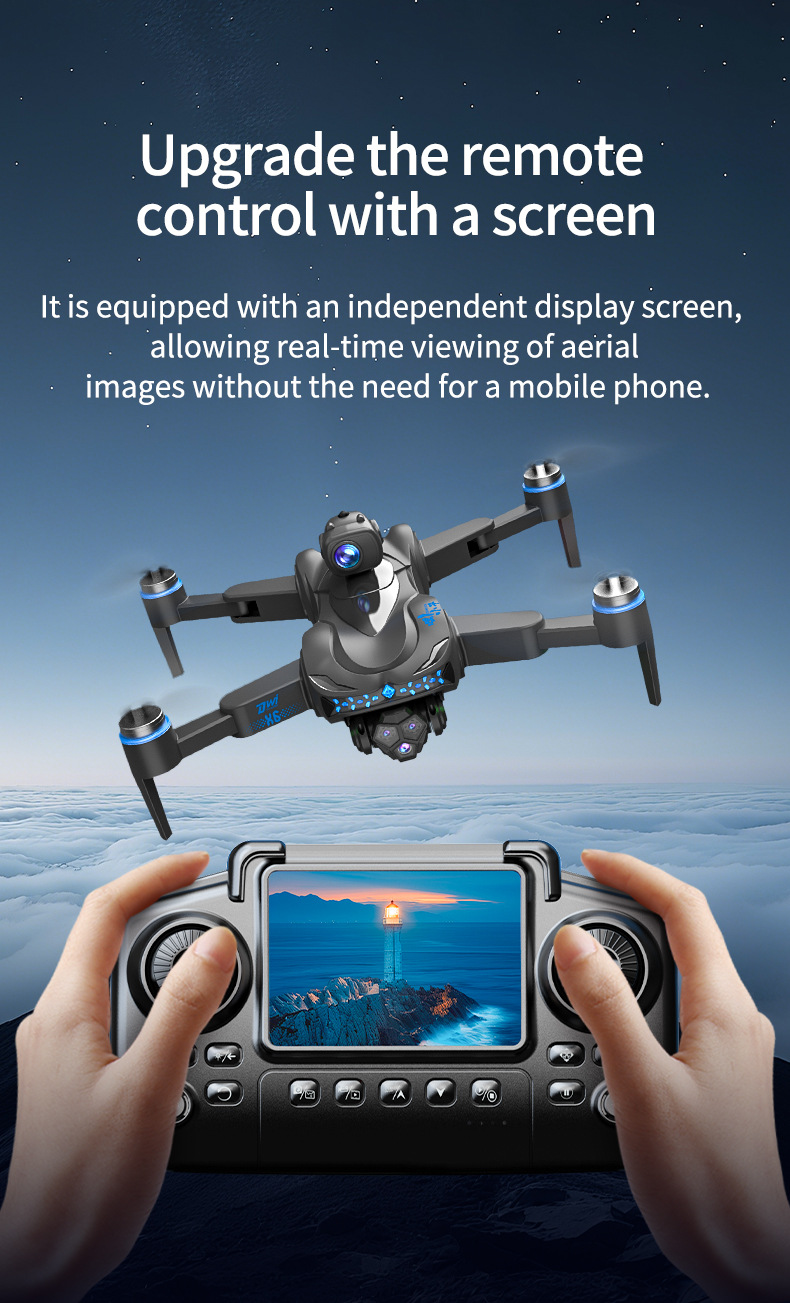 The cross-border X6 drone is equipped with a screen, brushless obstacle avoidance remote control aircraft, and a one-click airdrop aerial photography quadcopter pic 11
