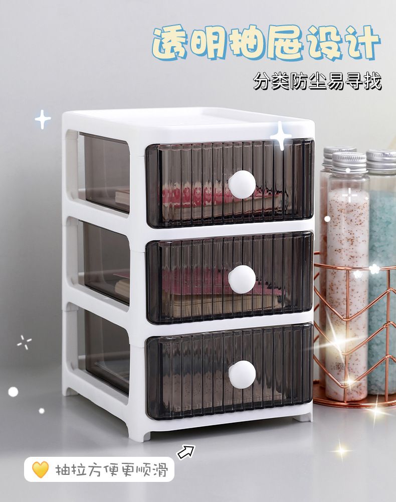 Desktop large-capacity storage box, dressing table, skin care product organization rack, multi-layer drawer storage box for student stationery pic 8