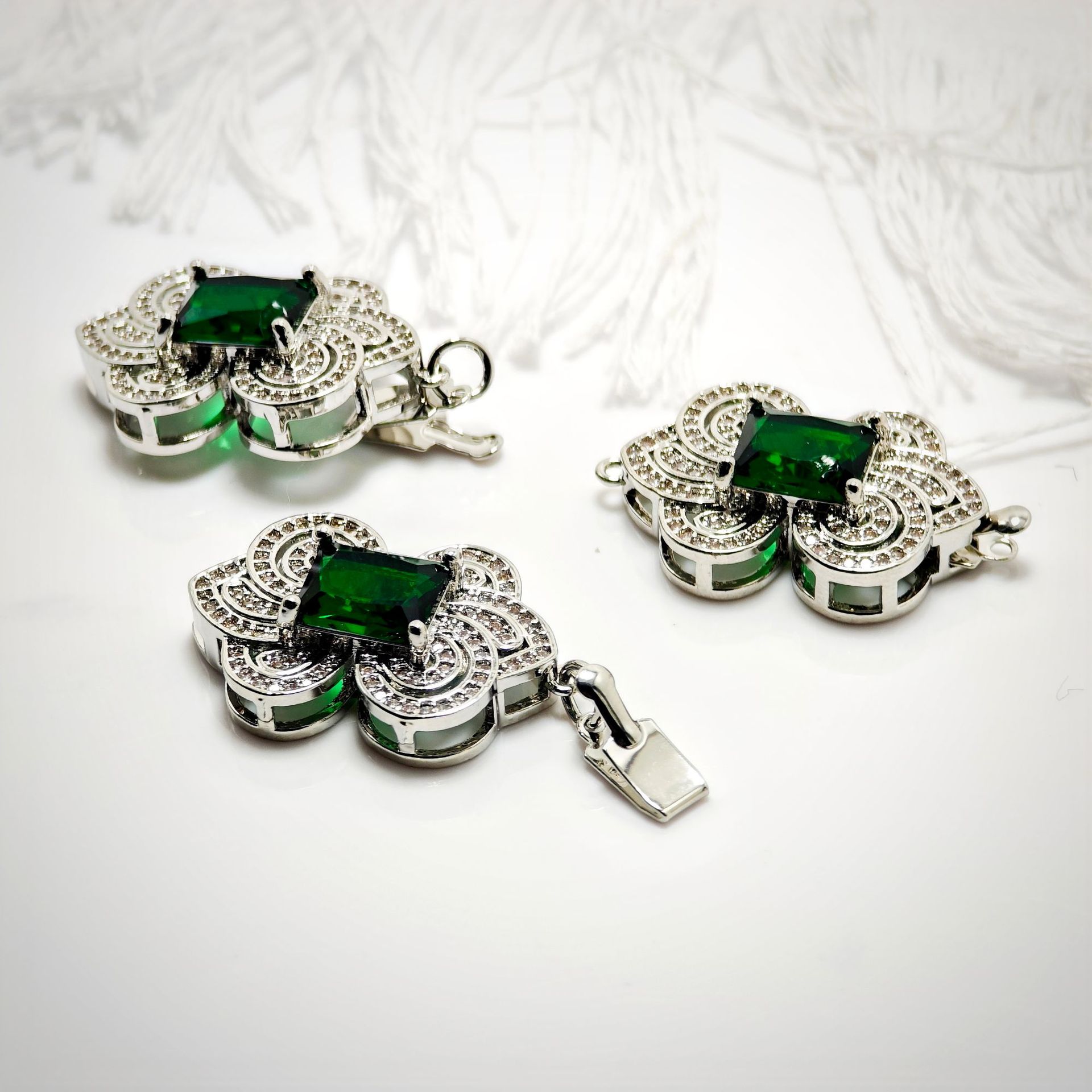 High color retention, real gold plating, double hanging, zirconium pearl buckle, pin, buckle necklace, connecting buckle head, DIY jewelry bracelet pic 40