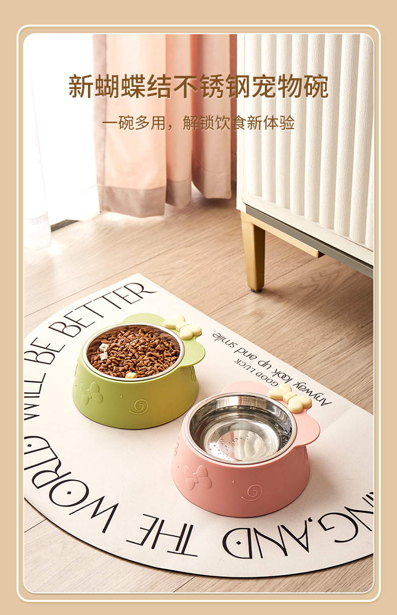Pet stainless steel single bowl, super large capacity, dog bowl, anti-slip and anti-knock bottom, cat bowl, water dispenser, pet bowl wholesale pic 1