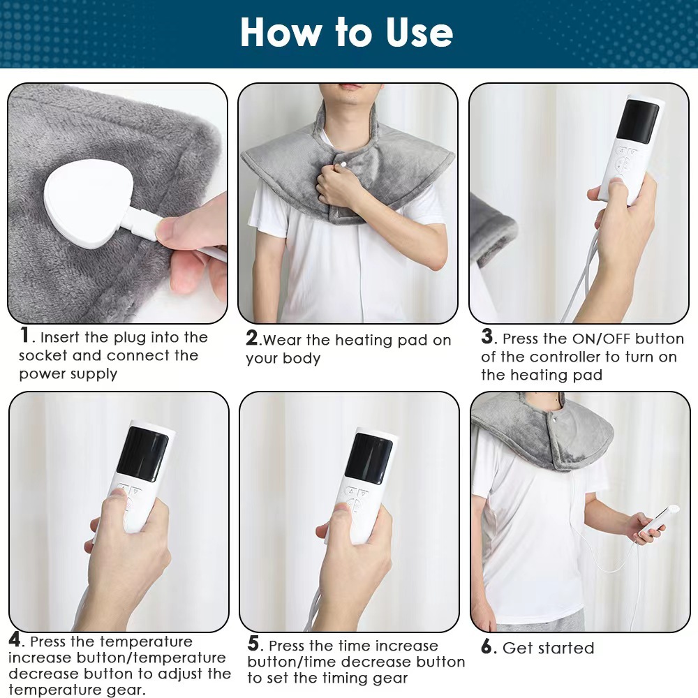Electric blanket, small heating pad, high-temperature heat compress, Heatingpad, multi-functional warming blanket, waist support belt, heating pad, timer pic 6