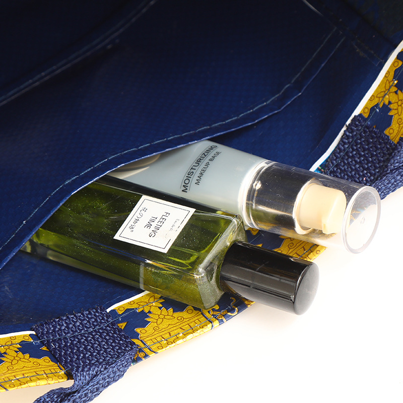 时尚国风PP编织加厚女士手提购物袋 便携旅行托特包 篮式家用礼品袋 外出必备时尚购物工具详情11