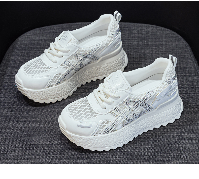 小个子厚底小白鞋女2025夏款轻奢爆款浅口透气运动增高休闲老爹鞋详情28