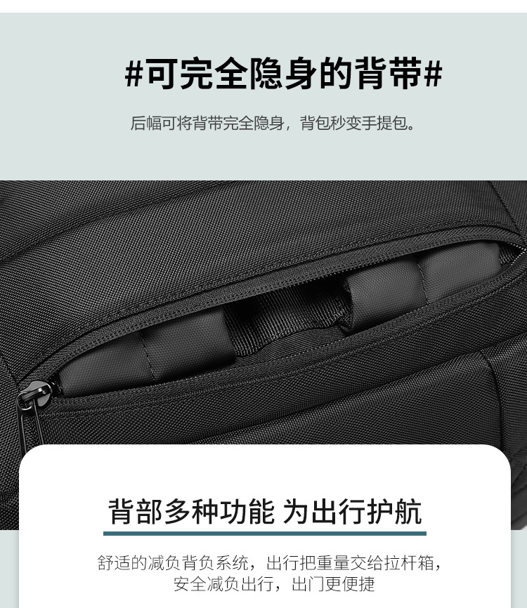 New cross-border multi-functional backpack for men, large-capacity airbag storage business backpack, Oxford fabric waterproof travel bag pic 9