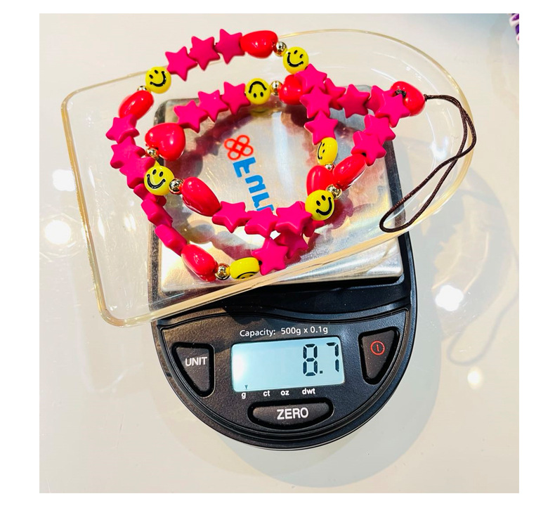 欧美新款字母串珠手机链卡通笑脸手机挂链爱心挂绳挂件ins风详情2