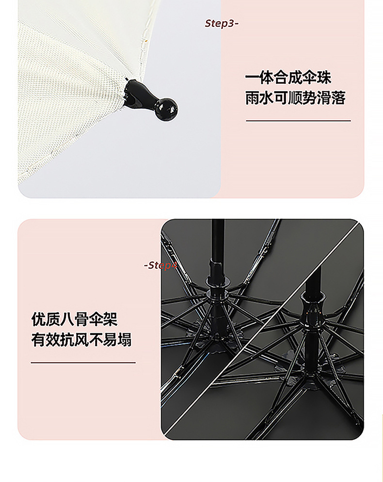 Wholesale thick vinyl umbrellas, cute folding umbrellas, cartoon sunshades, sun protection and UV-blocking sun umbrellas pic 13
