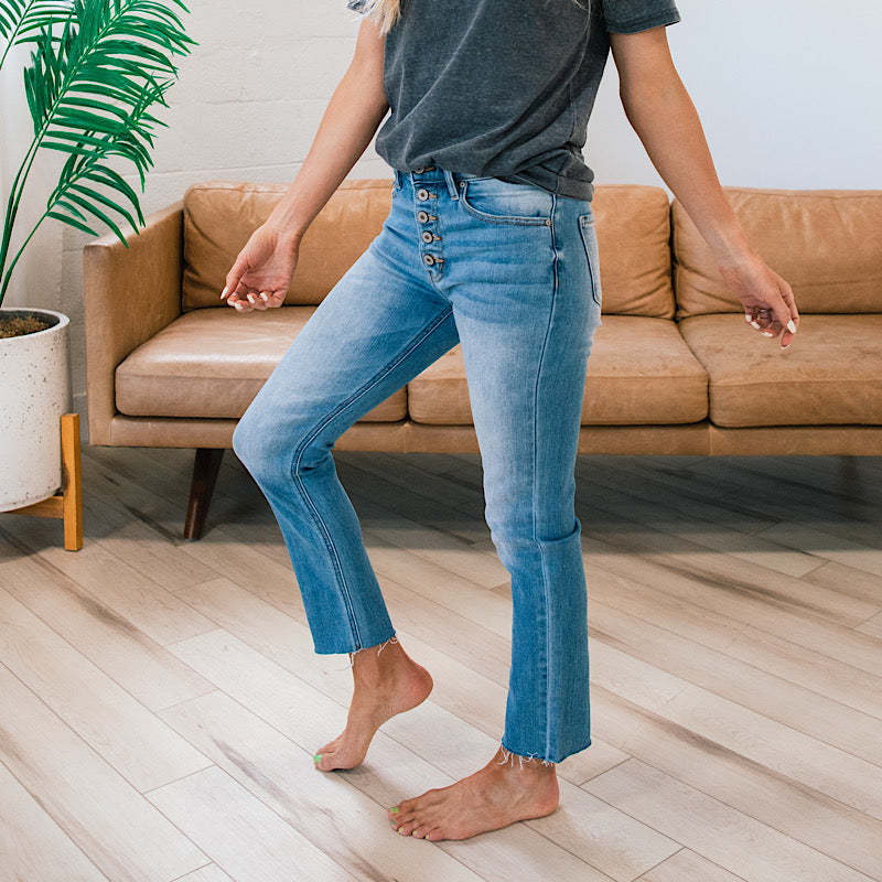 New summer style, simple and elegant washed mid-waisted straight-leg jeans for Amazon Europe and America 2023 cross-border pic 8