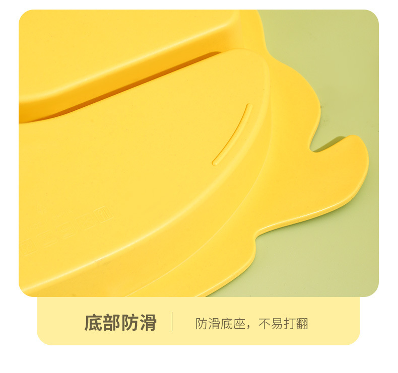 跨境儿童餐盘卡通分格竹纤维餐具幼儿园家用宝宝吃饭辅食分隔盘子详情13