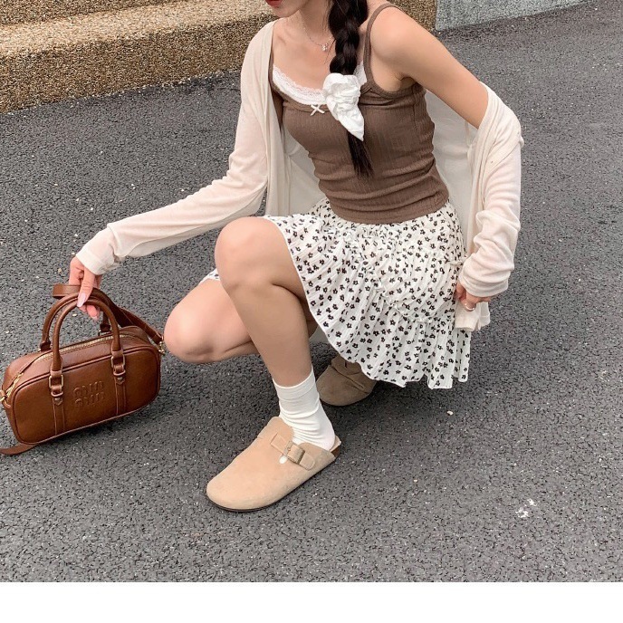 碎花复古甜美半身裙蛋糕2025春夏高腰小个子显瘦黑色蓬蓬短裙详情10
