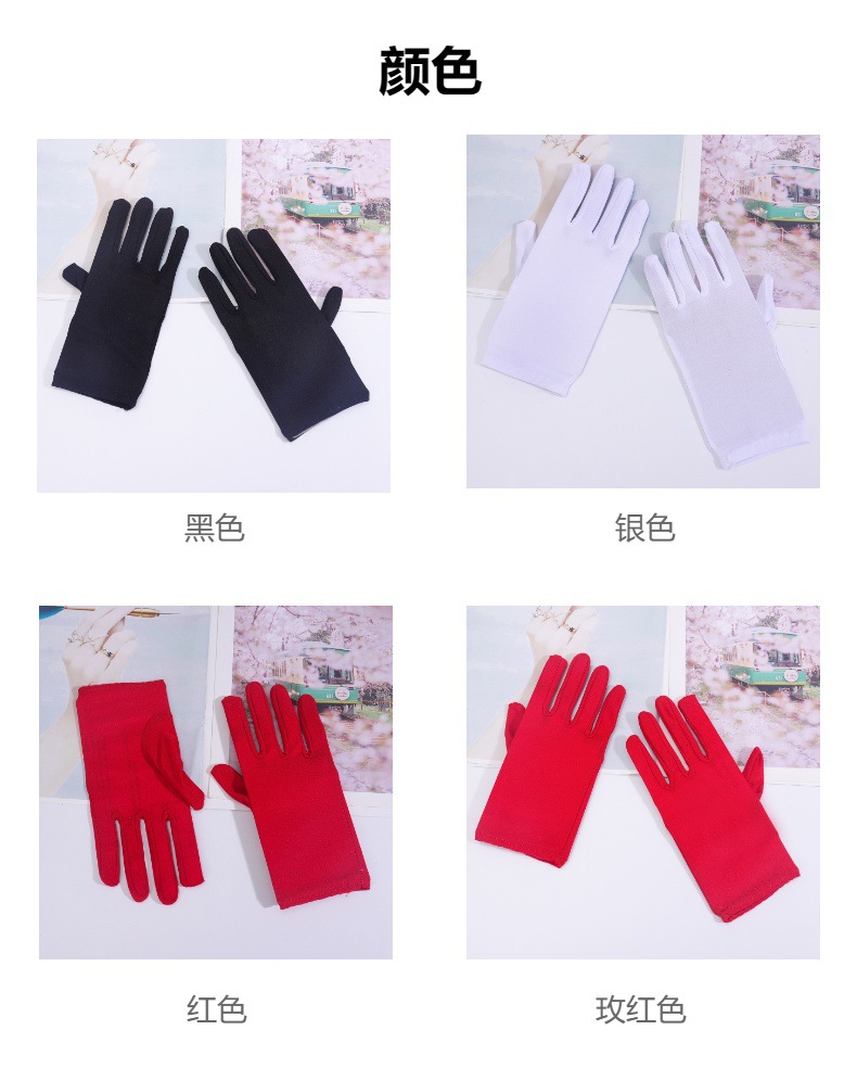 跨境短款牛奶丝手套服装配饰礼仪手套 夏季出门必备详情2