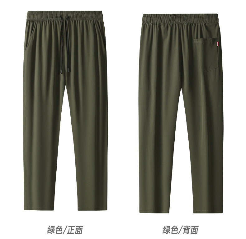 新款锦纶四面弹夏季男士休闲运动九分裤冰丝小脚男士裤子运动裤详情31