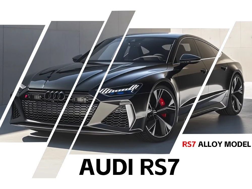 Official authorized 1:18 Audi RS7 alloy sound and light Rebound car six-door model Toy car model, boy gift car model pic 2
