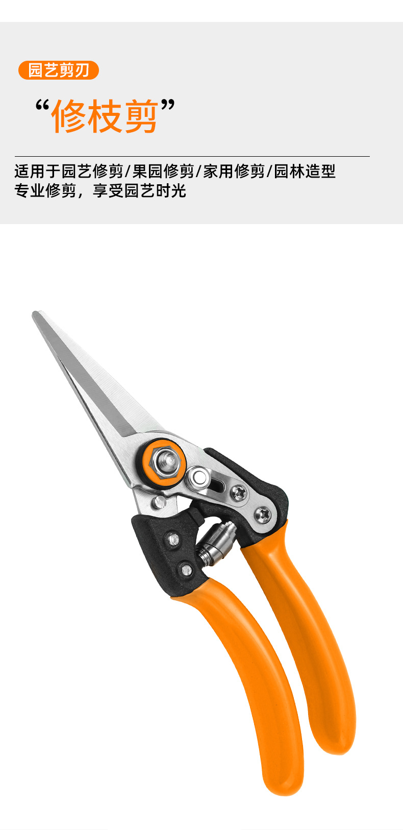 园艺修花剪刀果树粗枝修枝剪花艺加厚宽头鲜花剪园林修剪工具批发详情6