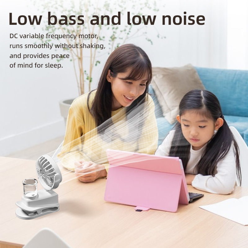 原厂跨境F7夹子喷雾充电小风扇学生宿舍户外多功能夹扇喷雾风扇详情15