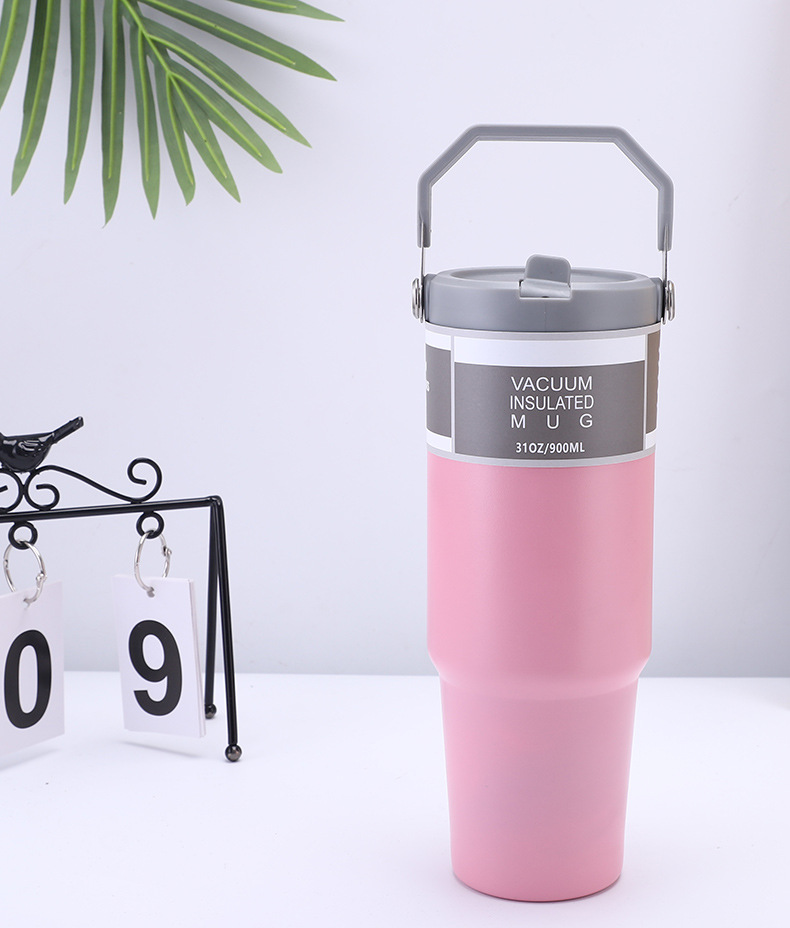 跨境简约大容量双层冰霸杯便携提手耐高温吸管杯汽车杯水杯保温杯详情16