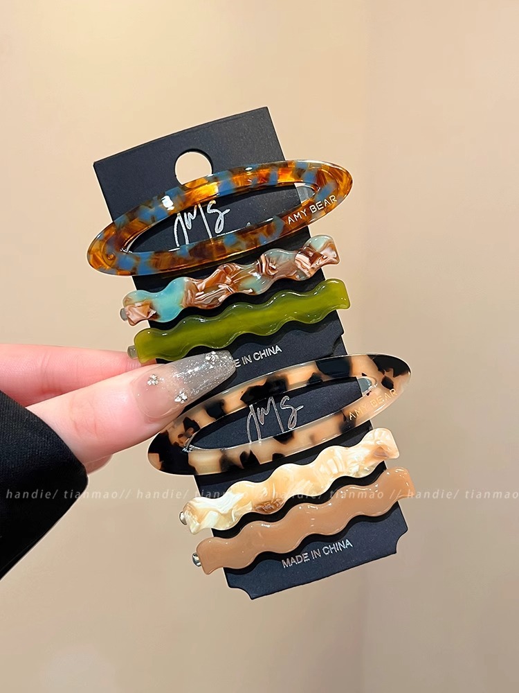 3件套复古醋酸发夹侧边夹2025新款碎发刘海夹前额bb夹子发卡头饰详情5